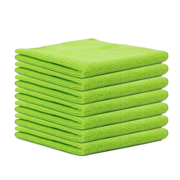AUQ 7Pcs Microfiber Towel Knit Loops with Precision Micro Fiber Cloth for Cleaning Fast Moisture Extraction Microfiber Towels for Cars Green