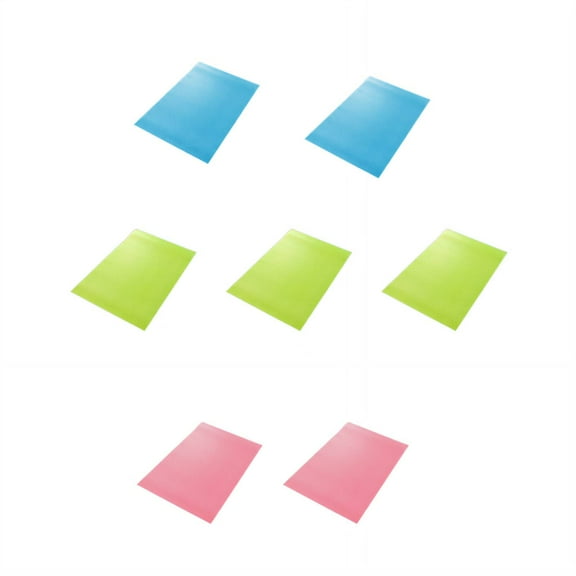 AUQ 7Pcs Refrigerator Liners Customizable Size Fridge Liners Moisture&Water-Resistant Fridge Mats Easy to Clean Blue&Green&Pink