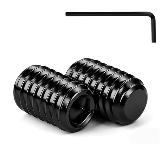 AUQ #8-32 X 3/16" Allen Head Hex Socket Set Screws Grub Screw Bolts, Black 10.9 Alloy Steel Internal Hex Drive Flat Point Screws, 50 Pcs