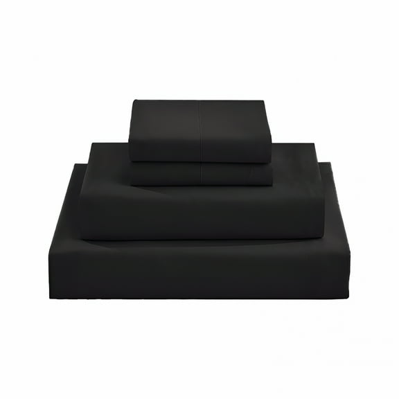AUQ 800 Thread Count 100% Egyptian Extra Long Staple Cotton Sheet Set,4 Pc Set,Queen Size Sheet Set Sateen Weave,Soft Luxury Bedding,Fits Upto 15" Inch Deep Pocket (Black Solid,Queen Size)