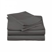 AUQ 800 Thread Count 100% Egyptian Extra Long Staple Cotton Sheet Set,4 Pc Set,Sateen Weave,Soft Luxury Bedding,Fits Upto 15" Inch Deep Pocket Dark Grey Solid,Queen Size