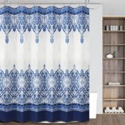 AUQ 84" Shower Curtain Extra Long Shower Curtain 84 Length Boho Moroccan Paisley Floral White and Grey Fabric Shower Curtain Bathroom Water Repellent Shower Curtain Sets 72x84"