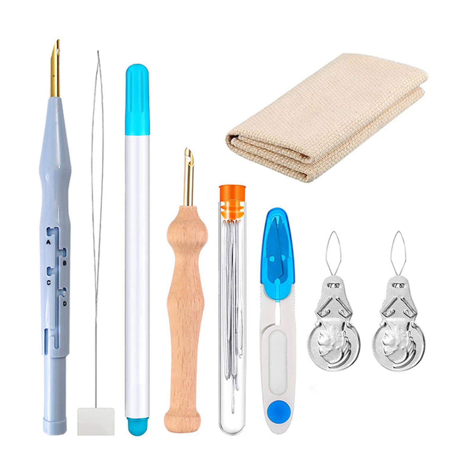 AUQ 9 Pcs Punch Needle Kit,Anti-Slip Design Punch Needle Kits Adults ...