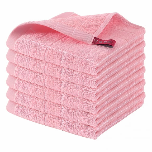 AUQ Absorbent Fine Fiber Thick Towel Rags and Thick Rags Dry Super Cotton Dishwashing Soft Kitchen Thick Dishcloth Towel Fine Fiber Towels Dish Cloths Kitchen Rags Pink