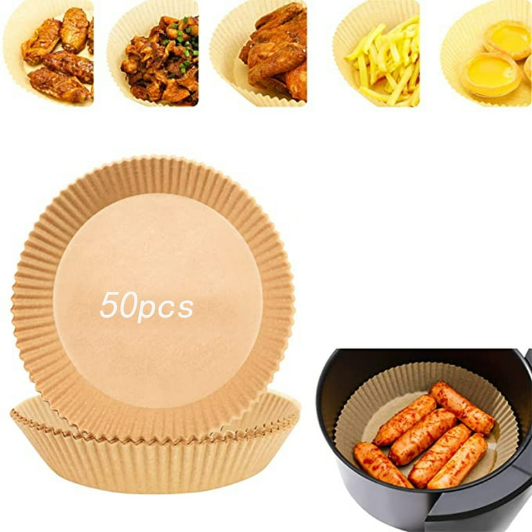 AUQ Air Fryer Disposable Paper Liner Airfryer Instant Pot Oven Insert Parchment Sheets Round Grease and Water Proof Non Stick Basket Liners for