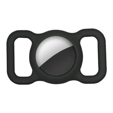 AUQ AirTag Dog Collar Holder Designed to Securely Hold Your AirTag Tracker for Pet Location Tracking Pet Ring Stand Black