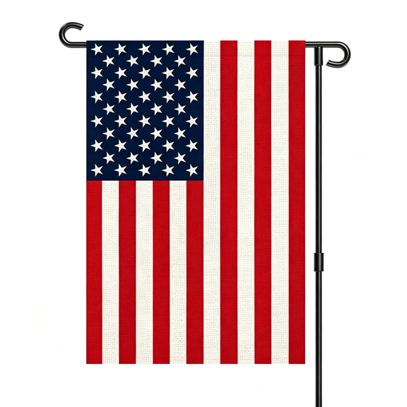 AUQ American Garden Flag 12X18 ",Usa Yard Flag for July 4Th Decor | Double Sided Print,Lightweight Polyester,Fade Resistant,Stand Compatible,Garden,Lawn,Porch,Flower Bed,Festivals