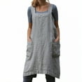 thumbnail image 1 of AUQ Aprons for Women with Pockets,Form-Stable Gardening Apron,Linen and Cotton Blend Apron with Pockets,Gray,2Xl, 1 of 4