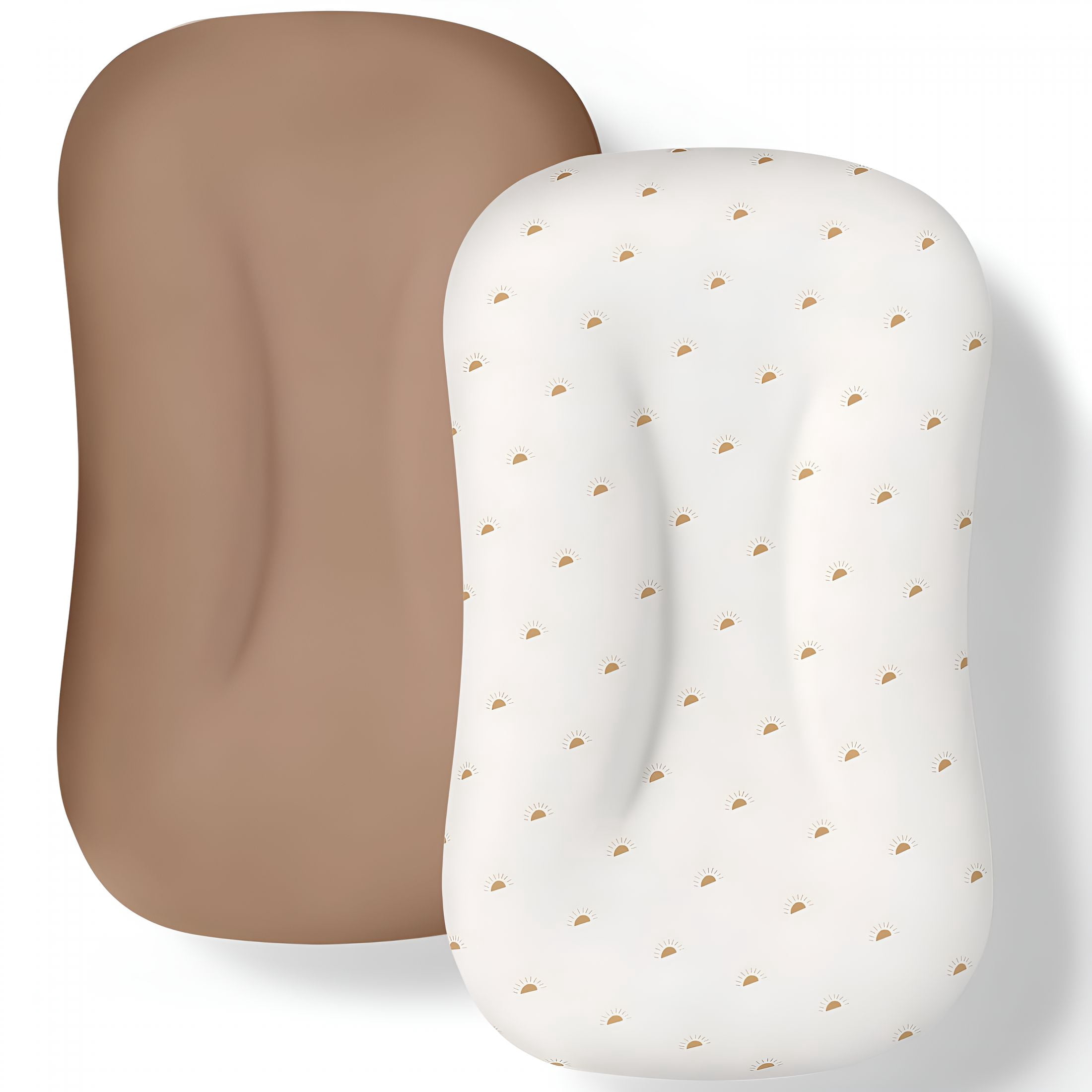 AUQ Baby Lounger Cover 2 Pack-Silky Soft and Breathable Infant Lounger Cover,Newborn Lounger Slipcover for Baby Boys Girls,Fits Most Loungers,Cover Only,Brown