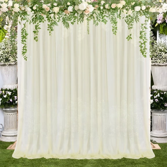 AUQ Background Decoration Backdrop Curtain Fabric For Wedding Party Translucent Shower Baby Indoor Outdoor 150*250cm Screen