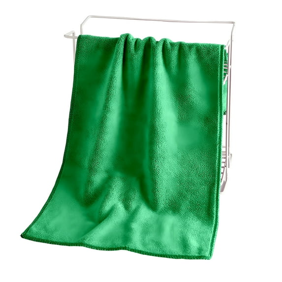 AUQ Bath Towels Large,Non-Pilling Fiber Structure Washcloths for Showering,Soft Lightweight Fabric Hand Towel,Green,13.78*29.53*0.39in