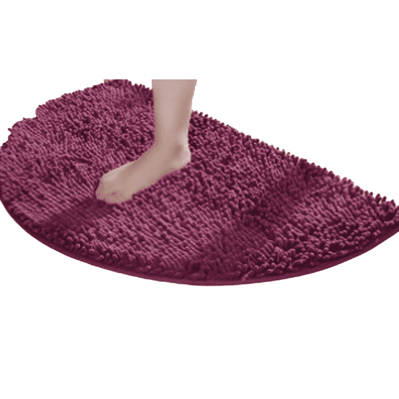 AUQ Bathroom Rugs,Chenille Fabric Orange Bathroom Rugs,Strong Water Absorption Cute Bath Mat,Orange Red