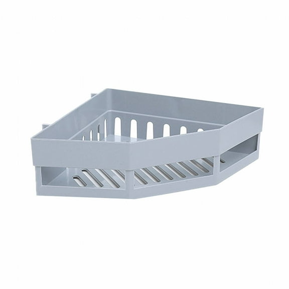 AUQ Bathroom Decor,Drainage Design Bathroom Shelves,Keep Dry Hanging Shelves,Gray,20*6.5*2.6CM,Plastic