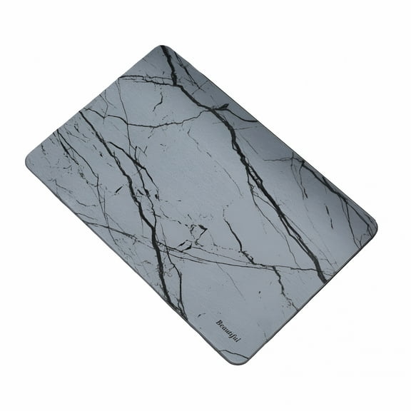 AUQ 2026 New Bathroom Mat Stone-Diatomaceous Earth Bath Mat-Diatomite Stone Bath Mat-Large Stone Drying Mat-Water Absorbing Stone Bath Mats for Bathroom-Stone Shower Mat (23.6 X 15 Gray Marble)