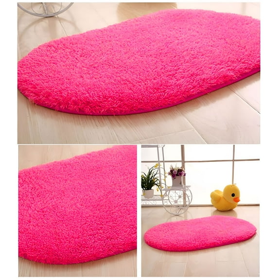 AUQ Bathroom Rug Mat Extra Soft And Absorbent Microfiber Bath Rugs Non Plush Shaggy Bath Carpet Machine Wash Dry Bath Mats For Bathroom Floor Tub And Shower Room Decor Hot Pink