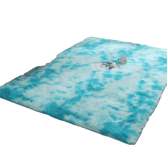AUQ Bathroom Rugs,Lengthened Pile Bathroom Decor,Dense and Comfortable Shower Mat,Light Blue