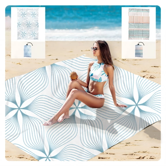 AUQ Beach Blanket,Damp Proof Beach Blanket Waterproof Sandproof,Family Friendly Beach Mat,140X150Cm