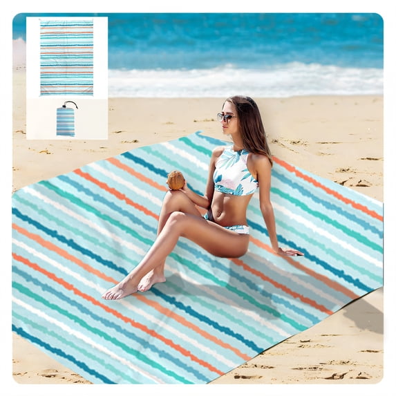 AUQ Beach Blanket,Tidy Stitching Beach Blanket Waterproof Sandproof,Shape Retaining Picnic Blankets,140X150Cm
