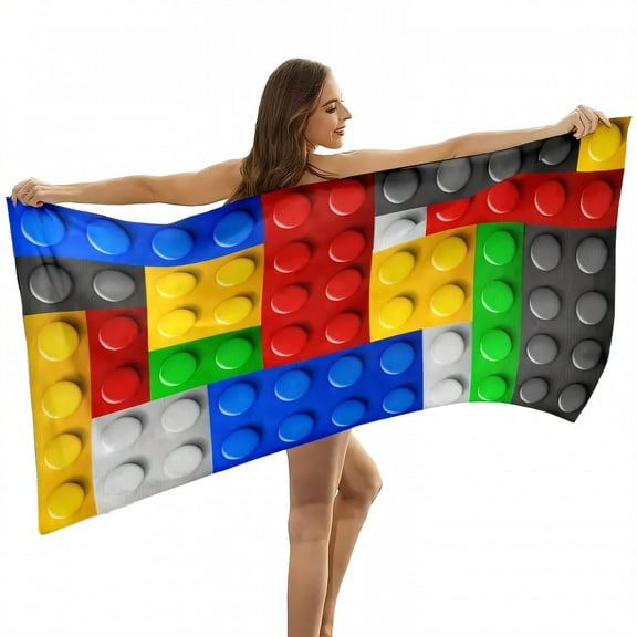 AUQ Beach Towels,Airy Light Build Beach Towels Oversized,Soft Microfiber Personalized Beach Towels for Kids,Style2,35"x71"