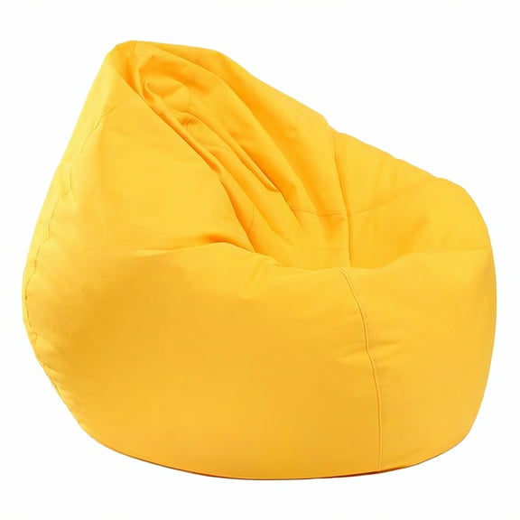 AUQ Bean Bag Cover,Locked Seams Bean Bag for Stuffed Animals Storage,Spacious Design Bean Bag Chair Cover Only,Yellow1