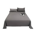 thumbnail image 1 of AUQ Bed Sheets Soft and Cozy Flat Sheets only Light and Breathable Queen Flannel Sheets,Dark Gray, 1 of 1