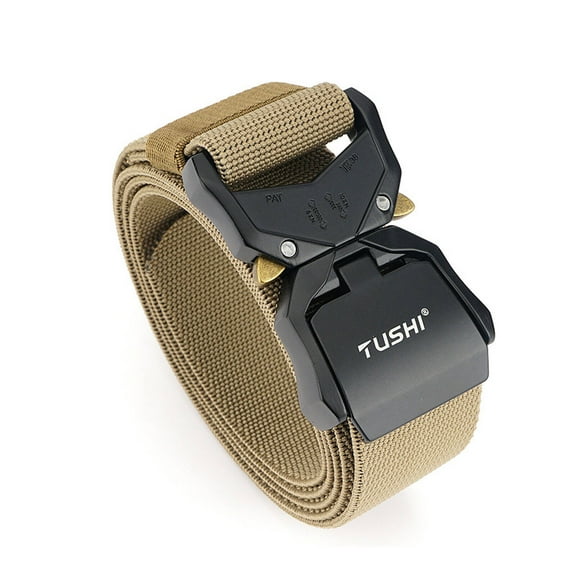 AUQ Belt,Dual Quick Release Design Mens Belts,High-Strength Aluminum Alloy Buckle Classic Cobra Design Leather Belt for Men,50In