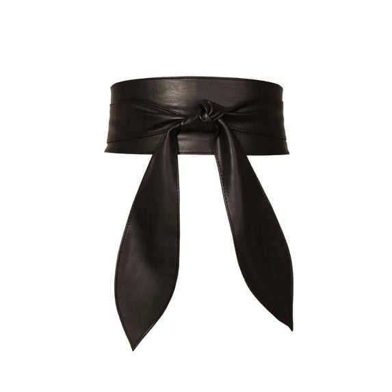 AUQ Belt,Elegant Bow Design Belts for Women,Wide Waistband for Shaping Western Outfit for Women,Black,47in