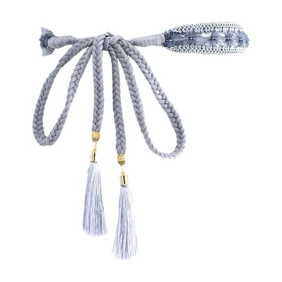 AUQ Belt,Fashion Knot Design Belts for Women,Woven Tassel Elements Comfortable Lace and Cotton Blend Material Western Outfit for Women,61In