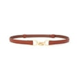 thumbnail image 1 of AUQ Belt,Fashionable and Simple Design Belts for Women,White Versatile Color Western Outfit for Women,Brown,36in, 1 of 2