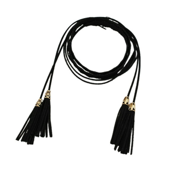AUQ Belt,Woven Tassel Elements Belts for Women,Versatile Design Fashion Knot Design Western Outfit for Women,61In