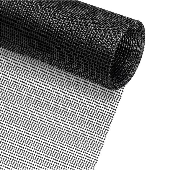 AUQ Black Window Screen Mesh, Durable Fiberglass Screen Replacement for Windows and Doors, High Light Transmission & Maximum Airflow, Easy to Cut & Install, 48" X 118"