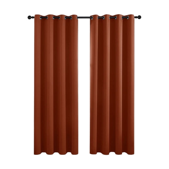 AUQ Blackout Curtains Provides Long-Lasting and Harmonious Window Treatments Door Curtain Elegant Design Room Darkening Curtains,Dark Orange