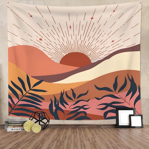 AUQ Boho Sun Tapestry Wall Hanging,Mid Century Abstract Tapestries for Dorm Living Room Bedroom Decor Wall Tapestry for Bedroom 80"Wx60"L