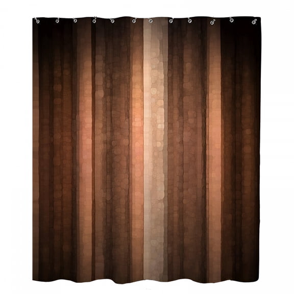 AUQ Bronze Earth Tone Stall Bathroom Shower Curtain 36W by 71H Inch Small Half Brown Vintage Rust Orange Copper Tan Simple Classic Retro Polyester Fabric 7 Plastic Hooks Waterproof Decor
