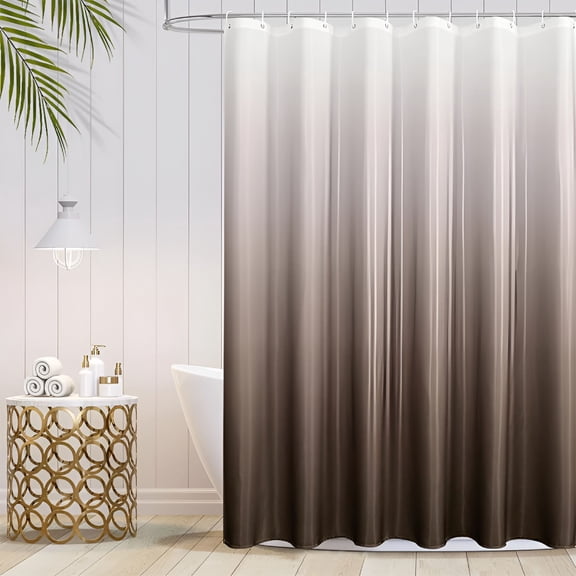 AUQ Brown Waffle Shower Curtain,Modern Waffle Weave Fabric Shower Curtain for Light Brown Bathroom Decor,Copper Brown Ombre Luxury Hotel Bathroom Shower Curtain,72 x 72