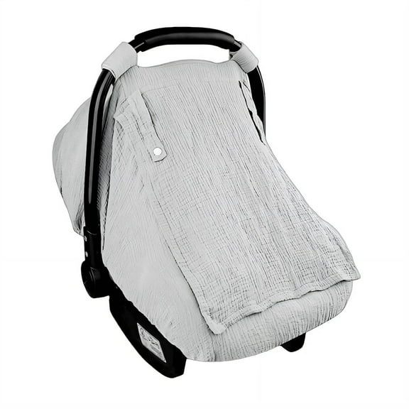 AUQ Car Seat Cover Baby,Soft and Breathable Muslin Gauze Carseat Covers Baby,Keep Out Strangers,Wind,Sun,Mosquitoes Baby Car Seat Cover,Gray
