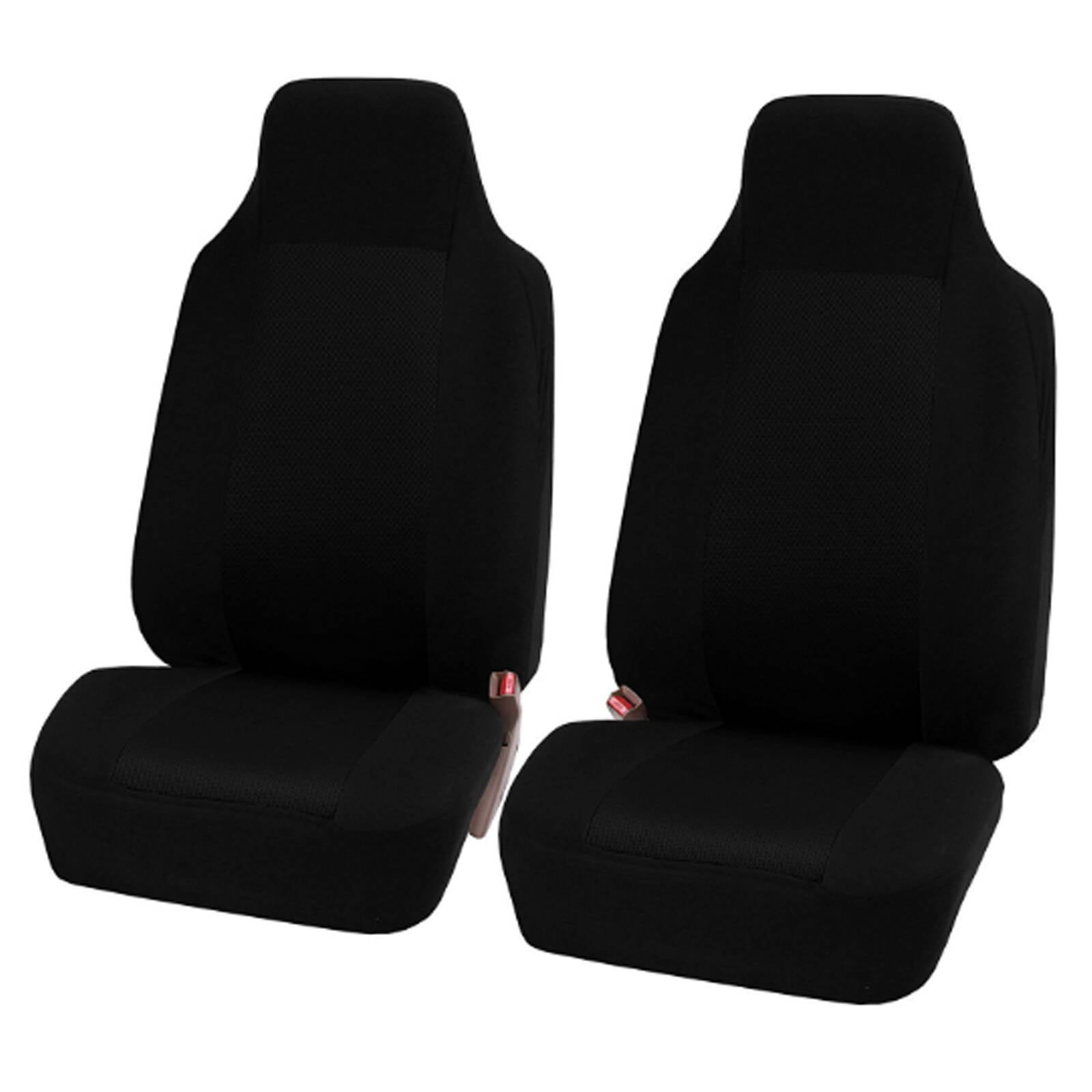 Universal Fit Black Polyester Car Seat Covers Front Set