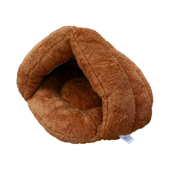 AUQ Cat Bed Cave,Comfortable Cat Sleeping Bag,Cozy Cat Beds for Indoor Cats,Brown