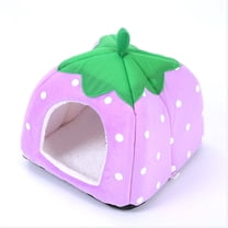 AUQ Cat Beds for Indoor Cats,Strawberry-Themed Gift for Your Pet Cat Bed,Fashionable and Unique Design Pet Bed,M,Purple