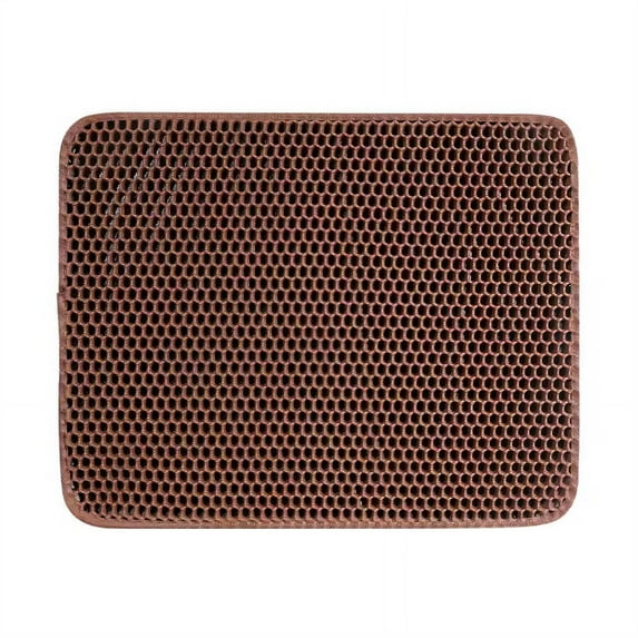 AUQ Cat Litter Mat Odor Control Cat Food Mat Stylish Look Cat Mat for Litter Box Multi-Purpose Use Coffe 40*50