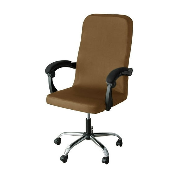 AUQ Chair Covers,Soft Fabric Office Chair Covers,Machine Washable Furniture Covers,Slip-Resistant Recliner Covers for Daily Use,Light Brown,S
