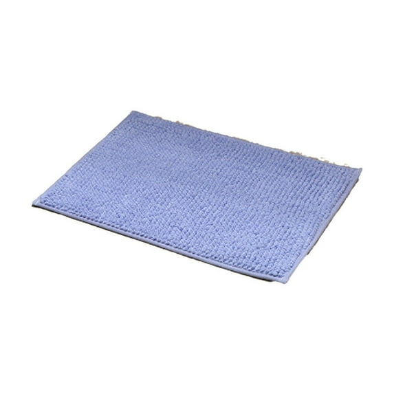 AUQ Chenille Bathroom Rugs,Thick,Anti-Shedding Long Pile Bath Rug,Non-Slip Patterned Backing Bath Mats,Cyan