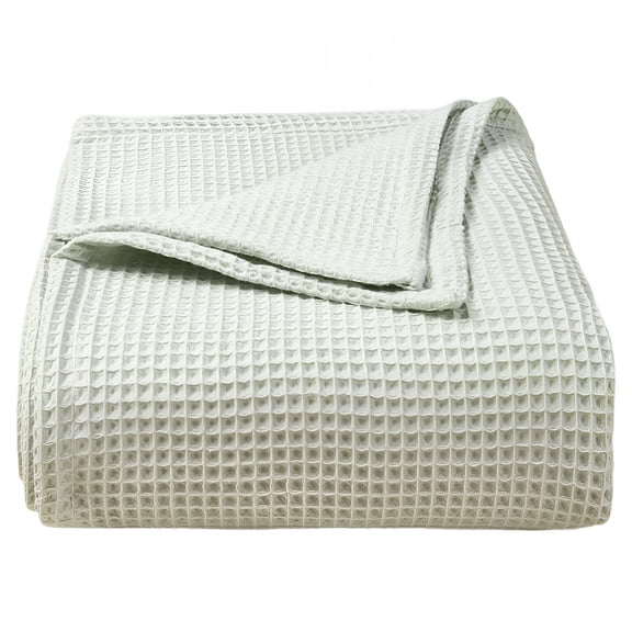 AUQ Chunky Cable Knit Throw Blanket Lightweight Cotton Blanket for Sofa Couch Bed Baby Nursery,Breathable and Soft,Waffle Weave Throw Blanket,Rustic Shabby Chic Modern Farmhouse,39 x 28