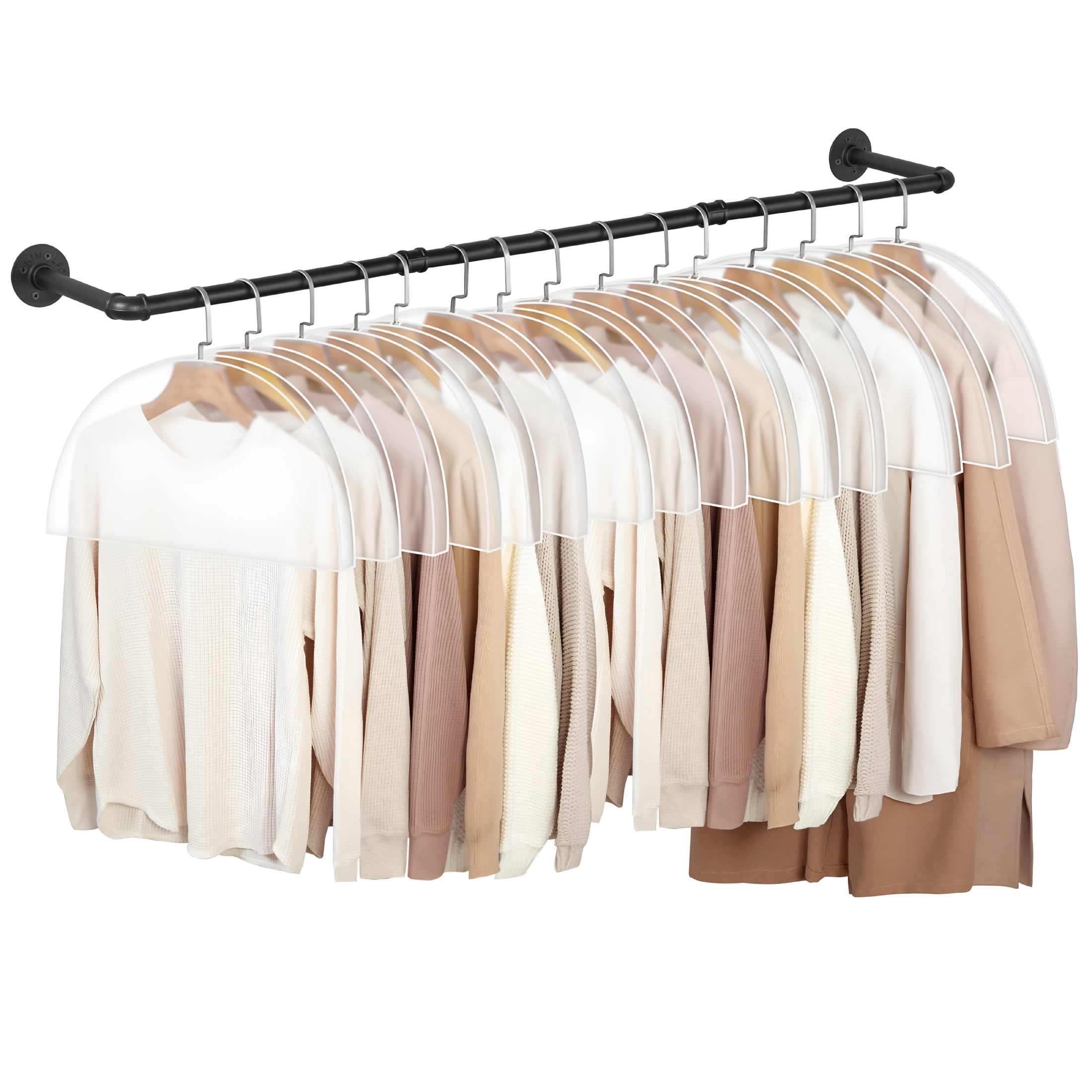 AUQ Clear Dust-Proof Shoulder Covers for Hanging Clothes, 15 Count ...