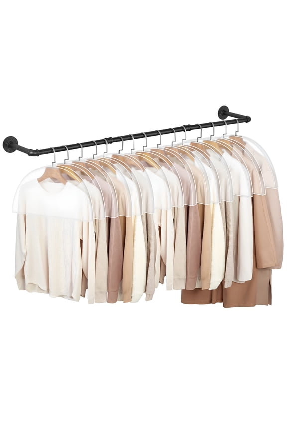 AUQ Clear Dust-Proof Shoulder Covers for Hanging Clothes, 15 Count