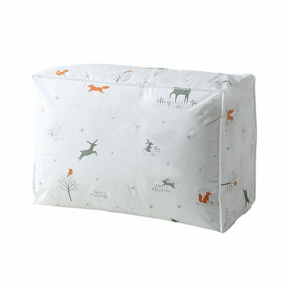 AUQ Closet Storage Bins,Extra-Large Capacity Zippered Storage Bags,Store Quilts Quilt Bag,White,60*40*25cm,PEVA