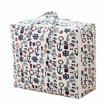 AUQ Closet Storage Bins,Gray Linen Appearance Zippered Storage Bags,Fashionable Fabric Quilt Bag,Multicolor,55*30*20cm,Fabric