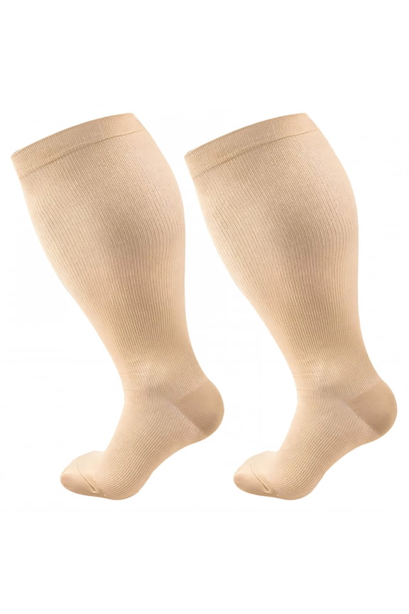 AUQ Compression Socks,High Elastic Fabric Compression Socks Men,Compression Design Compression Stockings for Women,Yellow,4XL