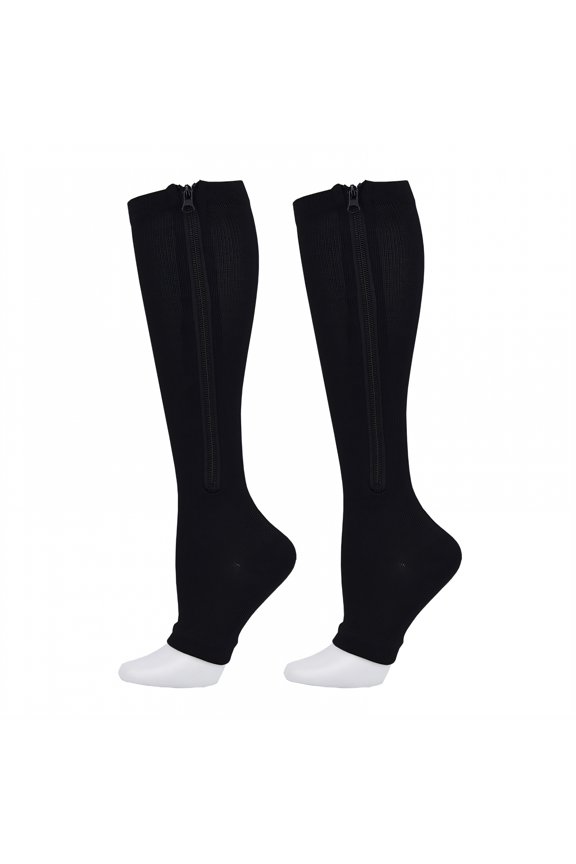 AUQ Compression Socks,Sports-Specific Support Compression Socks Men,Medical-Grade Pressure Zones Compression Stockings for Women,Black,L/XL