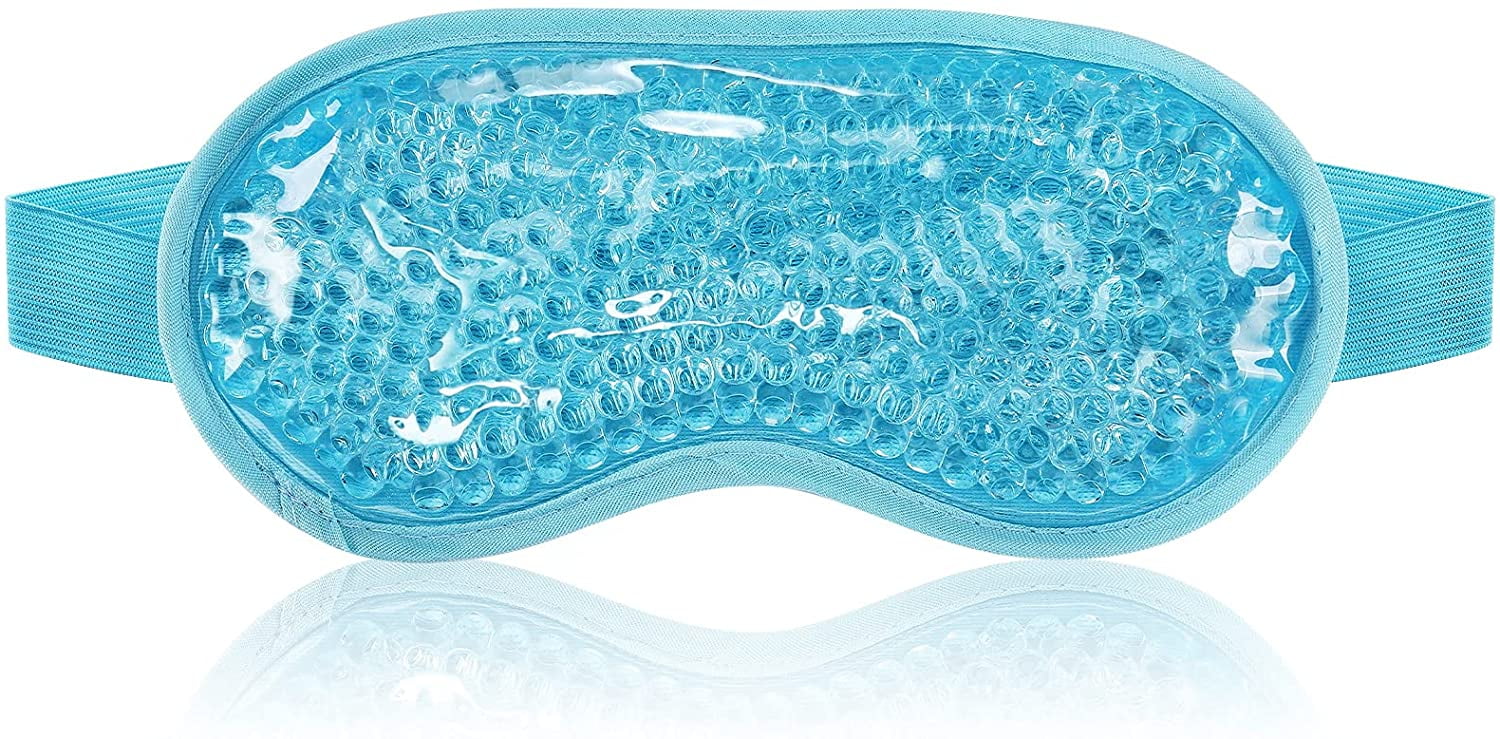 AUQ Cooling Gel Ice Eye Mask, Reusable Hot Cold Pack Compress for